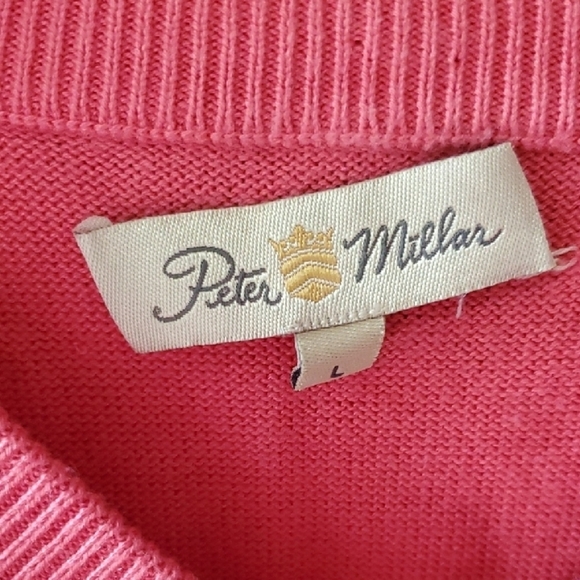 Peter Millar Pink V-Neck Sweater Vest Vintage Silk Cotton And Cashmere - Picture 2 of 8